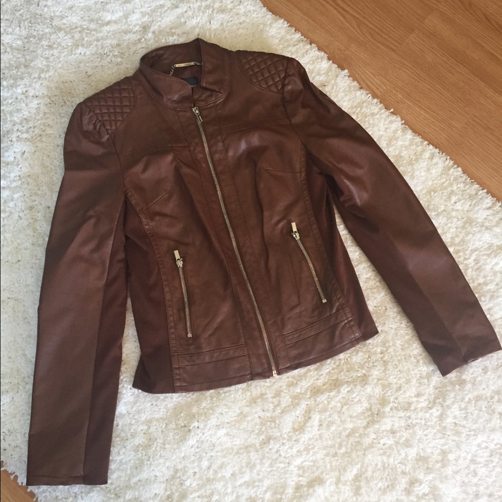 Express Minus the Leather Brown Moto Jacket size m